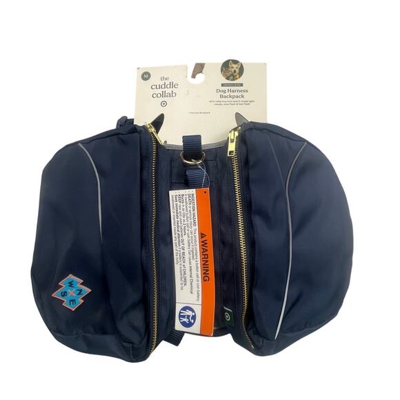 The Cuddle Collab Dog Harness Backpack Dark Navy Blue M ≤ 50lbs Zip Pouches - Picture 1 of 3